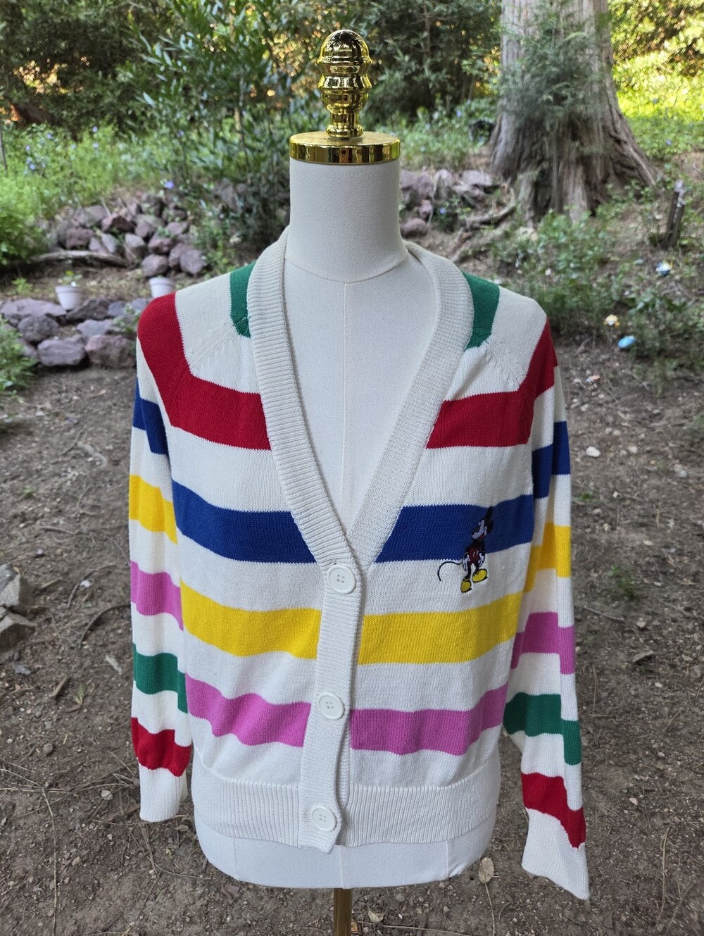 Disney 100th Anniversary Mickey Mouse Rainbow Pride Striped Womens‎ Cardigan